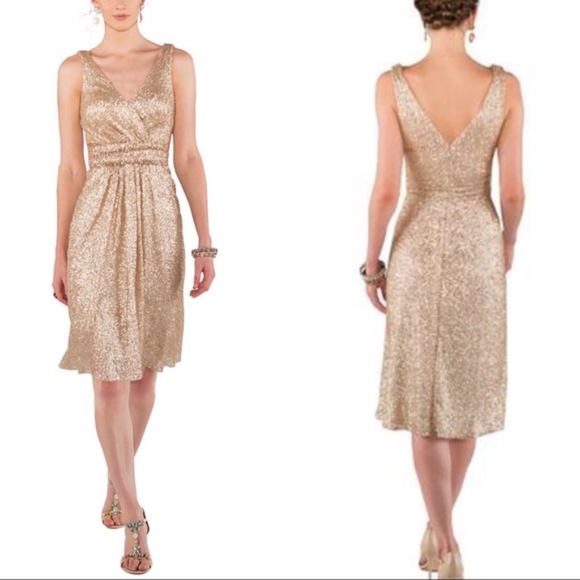 Sorella Vita Gold Sequin Bridesmaid Dress - Picture 2 of 8